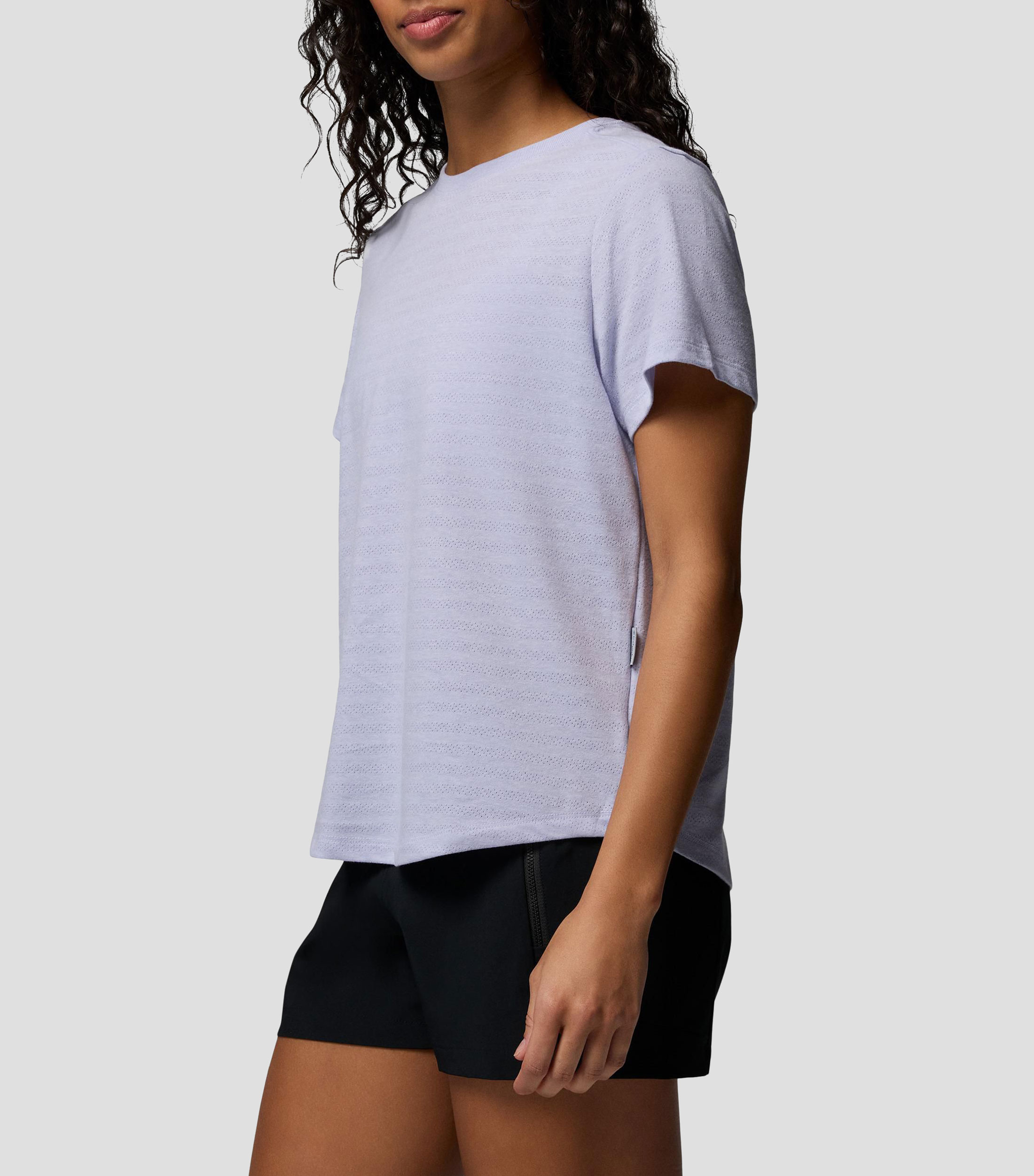 Playera para senderismo cuello redondo manga corta lisa PFG Freezer Mujer